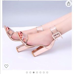 Women's open toe Heeled Sandals Ankle Strap size 8